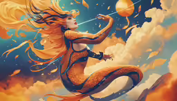 woman with hair flying in the air on the body of an animal