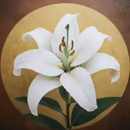 a picture of a white flower in front of a yellow and orange backdrop