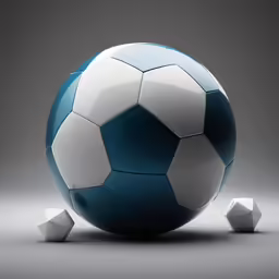 a soccer ball in front of white spikes