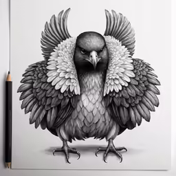 a drawing of an eagle in graphe