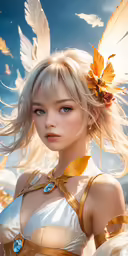 this girl is wearing white and is looking at the camera