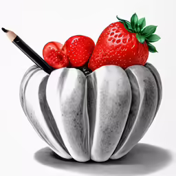 an art work that looks like it is on a white surface