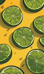 a lemon pattern on a yellow background