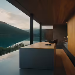 this is the interior of an elegant mountain house