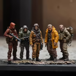 action figures are on display for everyone to see
