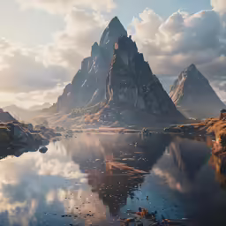 this is a lake surrounded by mountains and hills