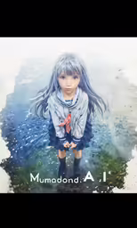 a small child with an umbrella and long hair