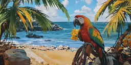 there is a colorful bird perched on the wheel of a bicycle