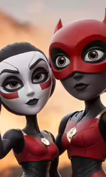 the animated movie character, lady catwoman and devil girl from the animated television show