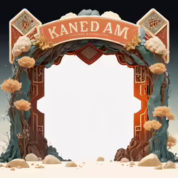 an image of a picture with a name and an arch