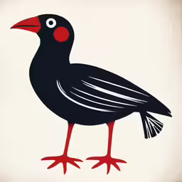 the black bird is a red beak