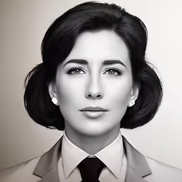 the woman has a tie on and a suit on