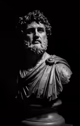 an old statue of a man with a beard