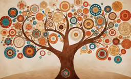 a tree with multiple circles on it is displayed