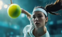 a woman is swinging her tennis racket at the ball