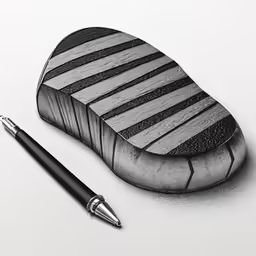 a black and white photo of a wooden object