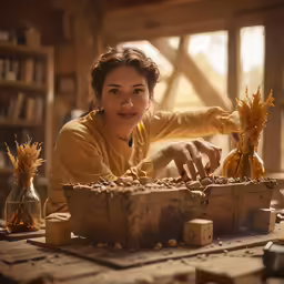 a woman poses for the camera in her studio