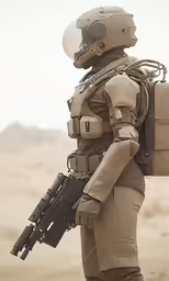 soldier with an akt in a desert setting