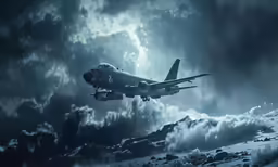 a plane flying over a very large body of water