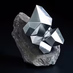 some metal pieces are on top of some rocks