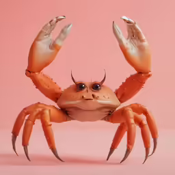 a large crab with huge claws on its face