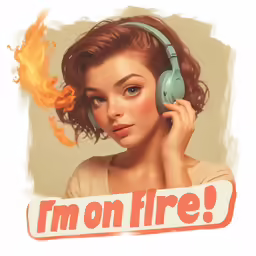 a girl with headphones is featured in this retro advertisement