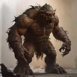 a creepy creature that appears to be in an action role