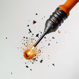 an orange and black screwdriver kicking up seeds and dirt
