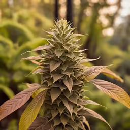 a closeup view of a plant with leaves