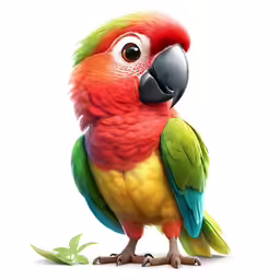a parrot is shown with its bright colored feathers
