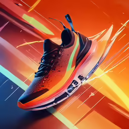 an image of a pair of sneakers on top of a table