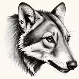 a dog with an interesting face made from pencil