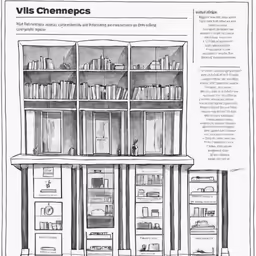 the diagram shows that there are three large refrigerators, and three bookshelves