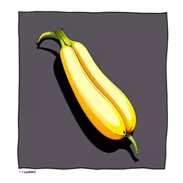 a drawing of a ripe banana on a gray background