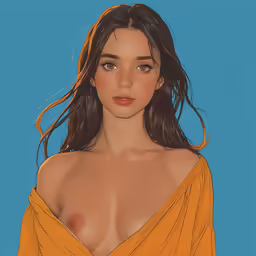 a digital painting of a woman wearing a yellow dress
