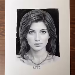 this is a sketched drawing of a woman