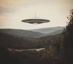 an alien like object flies above the valley