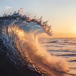 a wave cresting up into the ocean