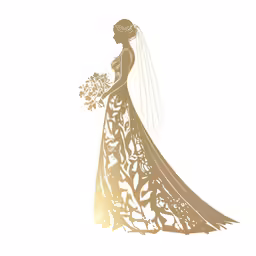a bridal bride in her beautiful wedding dress holding flowers