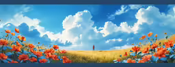 there is an image of a man in the middle of the field