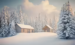 the picture is snow covered with white snow