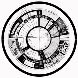 a circular object is shown in a black and white image