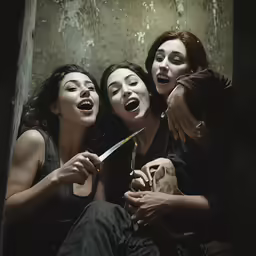 some people that are holding something and laughing