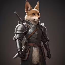a red fox in a medieval style outfit