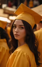 a beautiful young woman in graduation gown