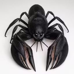 an animal with very long legs and dark body