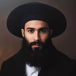 an arabic man wearing a black hat