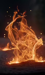 the bright orange flames are glowing brightly