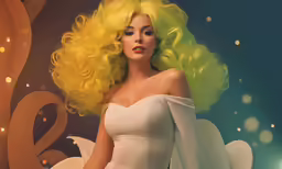 a person wearing a yellow wig