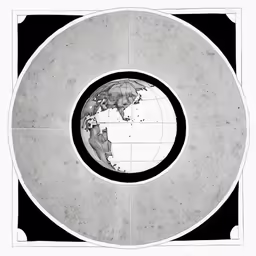 a drawing shows a section in a circle with a picture of a dog inside